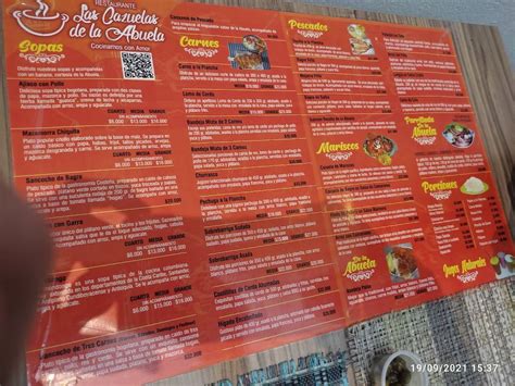 Carta del restaurante Las Cazuelas del la Abuela Bogotá Cl 59 9 16