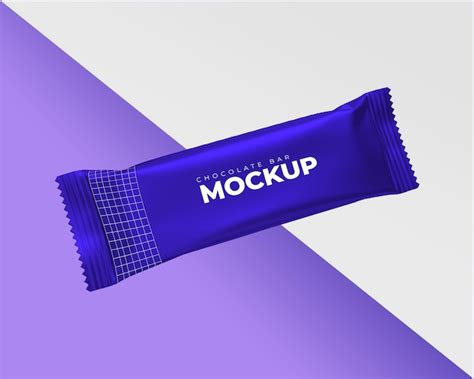Premium Psd Glossy Foil Chocolate Bar Packaging Mockupglossy Foil