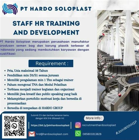 Lowongan Pekerjaan Pt Hardo Soloplast Acec Ums