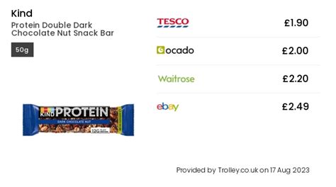 Kind Protein Double Dark Chocolate Nut Snack Bar 50g Compare Prices And Where To Buy Trolley