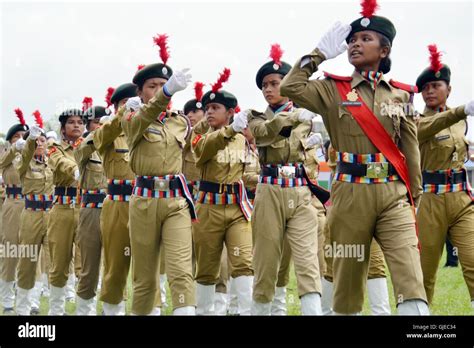 Nagaon India 15th Aug 2016 Nagaon The Contingents Of National