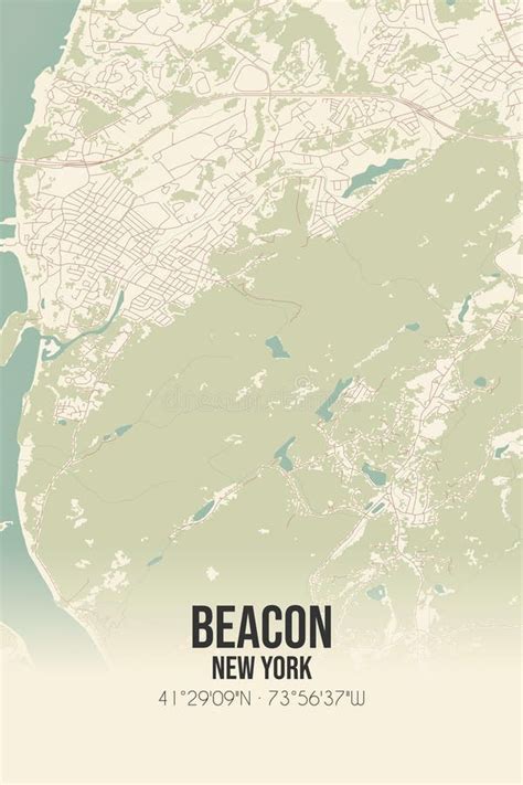 retro map beacon york vintage street map stock