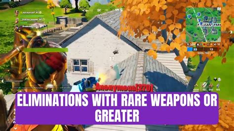 Fortnite Eliminations With Rare Weapons Or Greater Epic Quest Guide