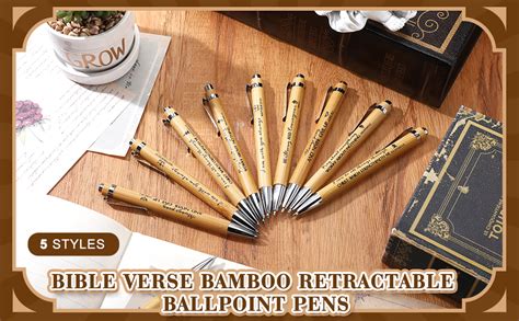 Amazon Fumete Pack Bible Verse Bamboo Retractable Ballpoint