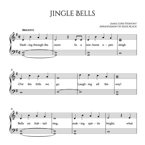 Jingle Bells Easy Piano Beginner Christmas Piano Jingle Bells Sheet