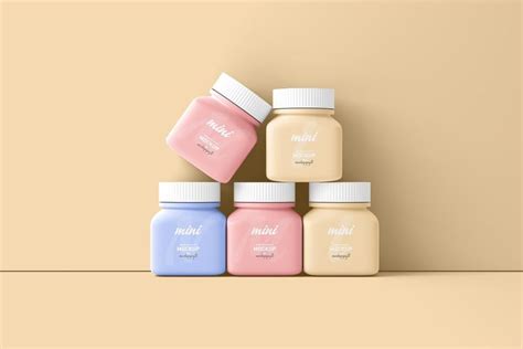 Small Square Pill Bottle Mockup Bottle Mockup Supplement Bottles