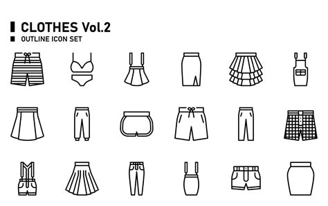 Clothes Outline Icon Set 7800941 Vector Art At Vecteezy