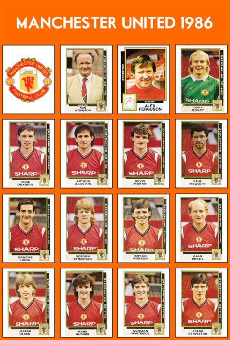 Old School Panini Manchester United 1986