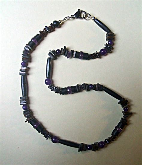 Men Amethyst Beaded Necklace By Neldaaztex On Etsy