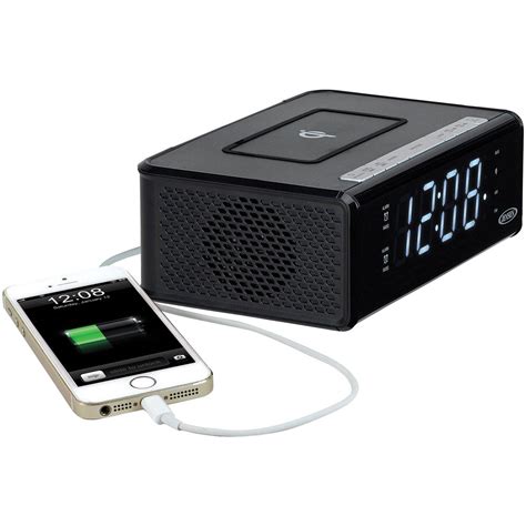 Jensen Dual Alarm Clock Radio With Wireless Qi Charging