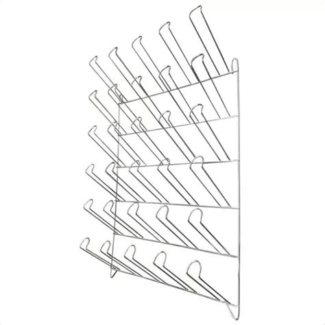 Porta Copo Parede 30 Lugares Cromado Escorredor Secador