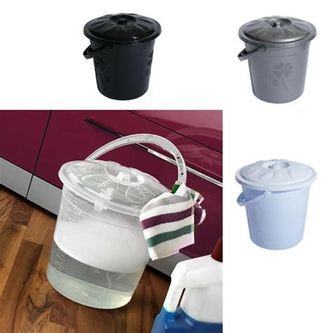 Plastic Bucket With Lid Handle Storage Bucket Bin Container Measures