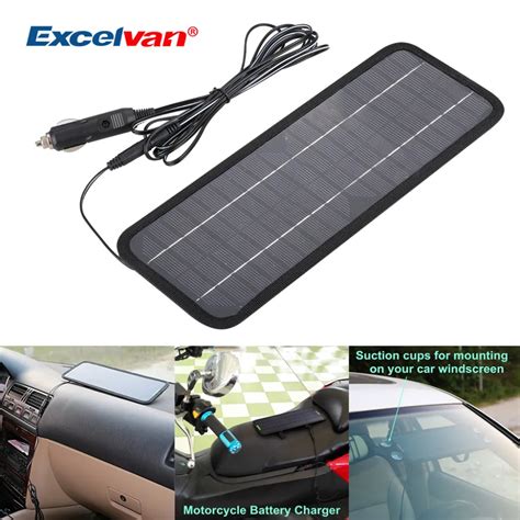 12V 4.5W Portable Solar Car Charger Mono Crystalline Silicon Motorcycle ...