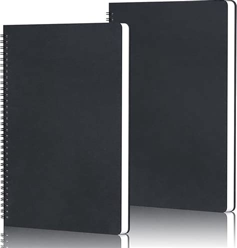 Yarotm Cahier Feuille Blanche A4 2pcs 100gr 120 Pages Carnet A4 Noir