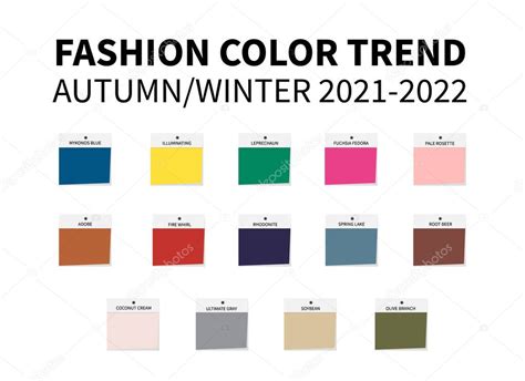 Moda Color Tendencia Otoño Invierno 2021 2022 Guía De Paleta De Colores De Moda Muestras De