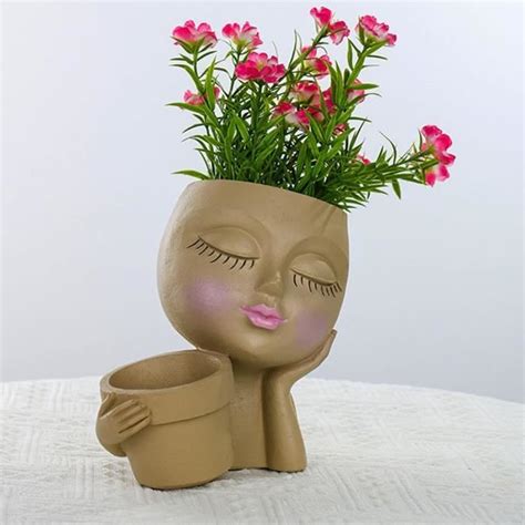 Gesich Pot De Fleurs En Forme De Visage Pour Plantes Succulentes En