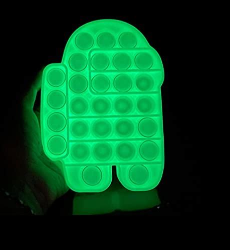 Glow Pop It Push Pop Bubble Amongus Popit Fidget Toy Among Us Glowing