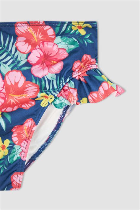 Defacto K Z Ocuk I Ek Desenli Esnek Bikini Tak M