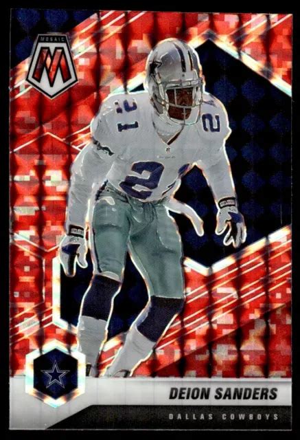 2021 PANINI MOSAÏQUE Prizm camouflage rouge Deion Sanders Dallas