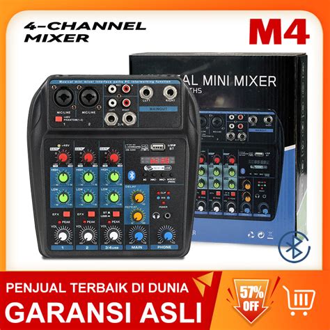 Jual Mixer Audio M4 USB Electro Bluetooth 4 Channel Mendukung