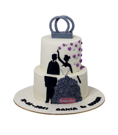 Couple Engagement Cake