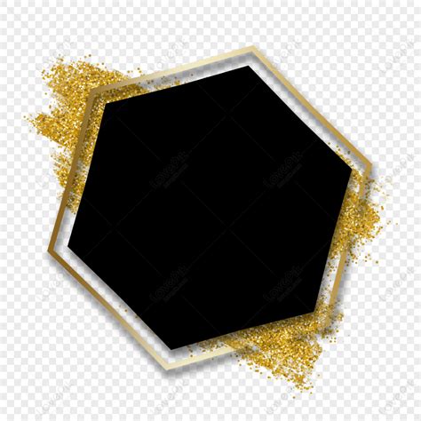 Gold Powder Light Effect Brush Polygonal Border Frame Brushed Effect