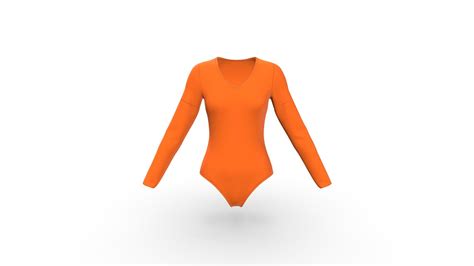 Women Long Sleeve Solid Color Bikini Buy Royalty Free 3d Model By