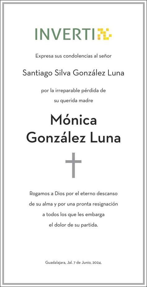 Mónica González Luna Obituario Esquela