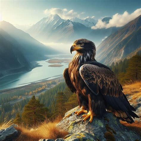 Premium Photo A Majestic Eagle In Nature Background Ai Generated