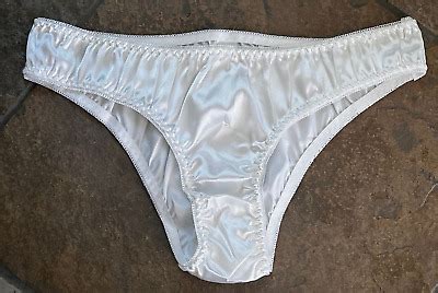 Snow White Xl Second Skin Satin Tanga Cheeky Bikini Panties Nwot