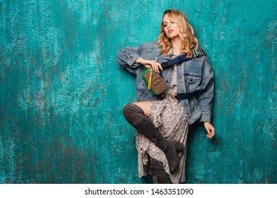 Sexy Attractive Stylish Blonde Woman Jeans Stock Photo Shutterstock