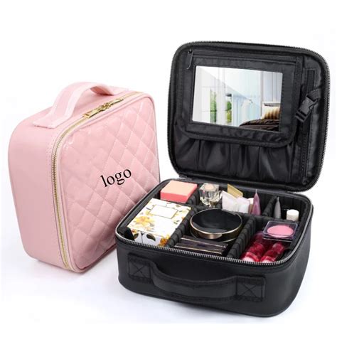 Custom Travel Makeup Case Pu Leather Cosmetic Box Bag Vanity Case