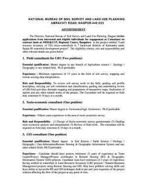 Fillable Online Annexure I National Bureau Of Soil Survey And Land