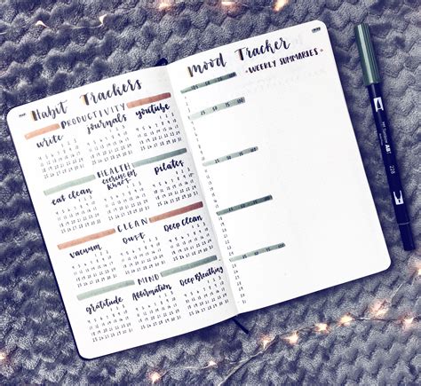 Bullet Journal Spreads Habit Tracker And Mood Tracker Mood Tracker