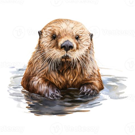 Sea Otter Animal Illustration Watercolor Style 47120817 Png