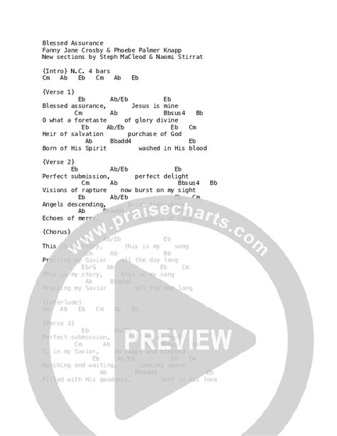 Blessed Assurance Chords PDF (Celtic Worship) - PraiseCharts