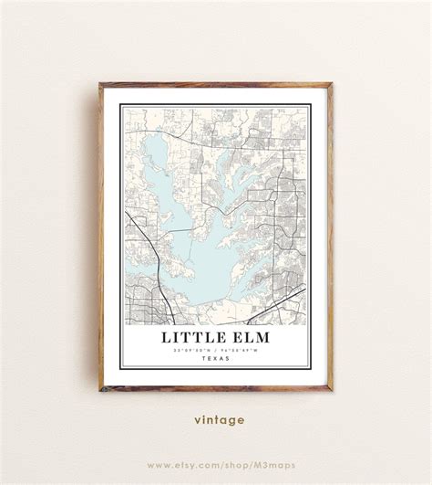 Little Elm Texas Map Little Elm TX Map Little Elm City Map - Etsy