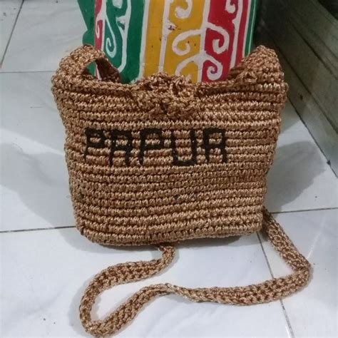 Tas Selempang Noken Rajutan Tulisan Papua Lazada Indonesia