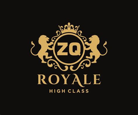 Golden Letter Zq Template Logo Luxury Gold Letter With Crown Monogram