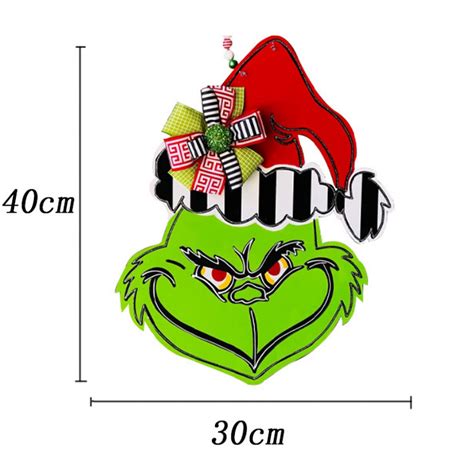 Grinch Christmas Decorations Grinch Wooden Door Hanging Sign For Indoor Outdoor Wall Decor