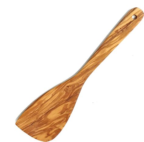 Ideaolives Olive Wood Spatula Natural Wood Curved Spatula