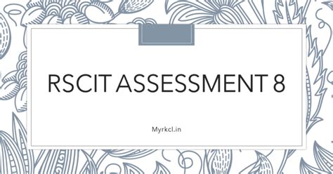 Rkcl Ilearn Rscit Assessment 8 राजस्थान में नागरिक सेवाओं तक पहुँचना