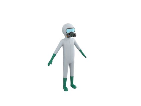 Character121 Rigged Man In Hazmat Suit 3D model rigged | CGTrader