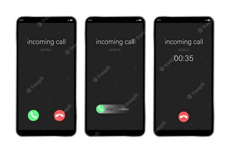 Premium Vector Mockup Incoming Call Smartphone Interface Vector