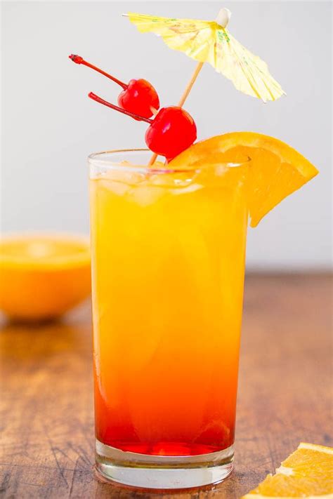 Malibu Sunset Cocktail Fruity Malibu Drink Recipe Averie Cooks