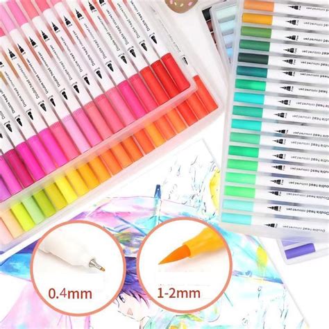 Caneta Brush Pen Kit Ou Cores Ponta Dupla Pincel Estilo