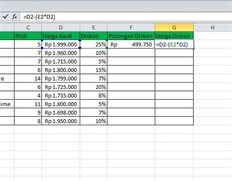 Cara Menghitung Diskon Di Excel Menggunakan If Homecare24