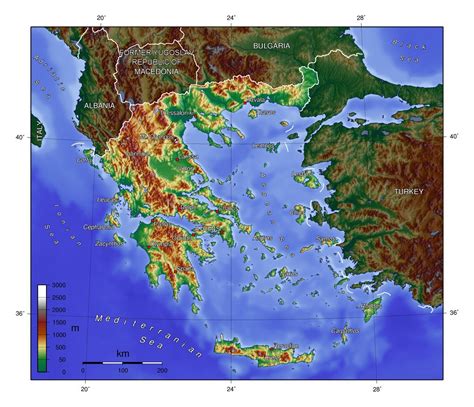 Physical map of Greece | Greece | Europe | Mapslex | World Maps