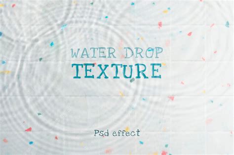 Premium PSD | Water drop texture psd effect, photoshop add-on