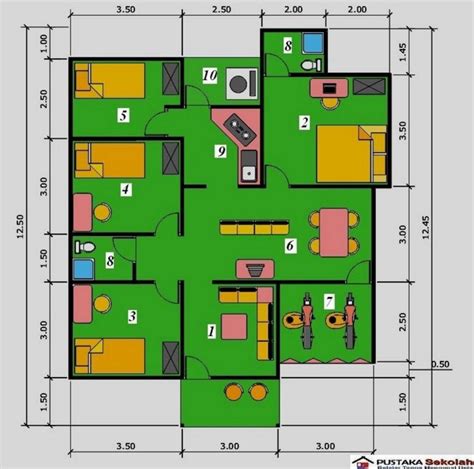 4 Bentuk Denah Rumah Minimalis 5 Kamar Tidur Menarik Model Rumah